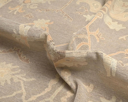 9x12 Zeigler Muted Brown Afghan Hand Knotted Wool Area Rug